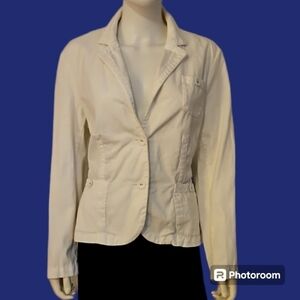 VTG GEORGE ME White Two Button Blazer Jacket Size 16